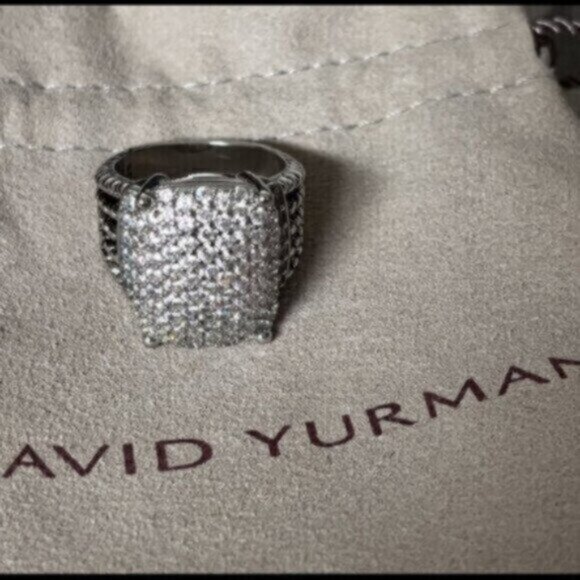 Ḑavid Yụrman Diamond Wheaton ring 20x16 sz7 - Picture 4 of 5
